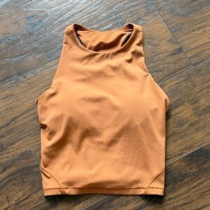 all in motion Cropped High-Neck Tank Top - Rust
